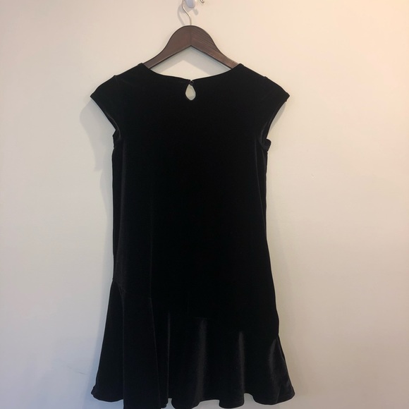 Lands End Girls Short Sleeve Black Velvet Dress M - Picture 4 of 4
